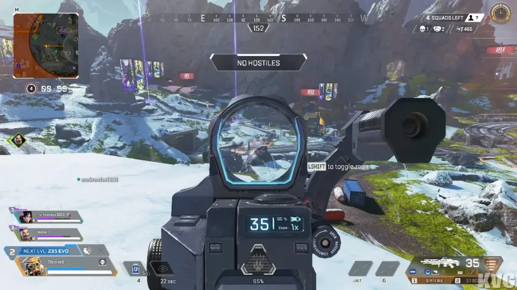 Player ESP boxes in an Apex Legends match